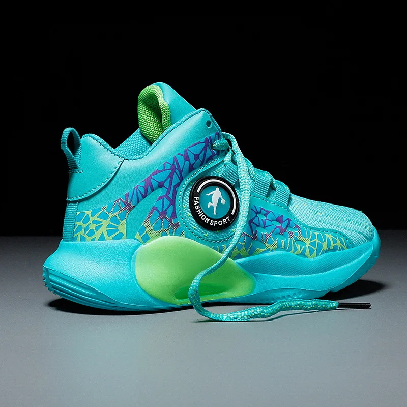 New Brand Breathable Leather Kid Basketball Sneakers Non-slip Wear resistance Boy Training Shoes Anti-shock Child Athletic Shoes