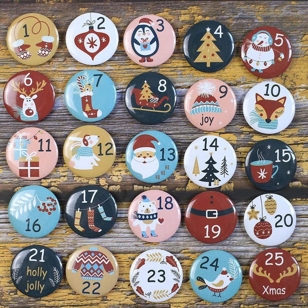 

24/25 шт., новогодние булавки для пуговиц