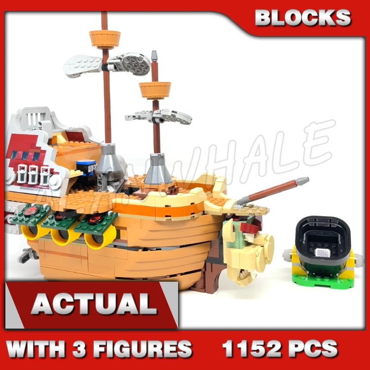 

1152pcs Super Plumber Games Bowser's Airship Expansion Set Cannon Start Pipe 99036 Building Blocks Toys Compatible With Model