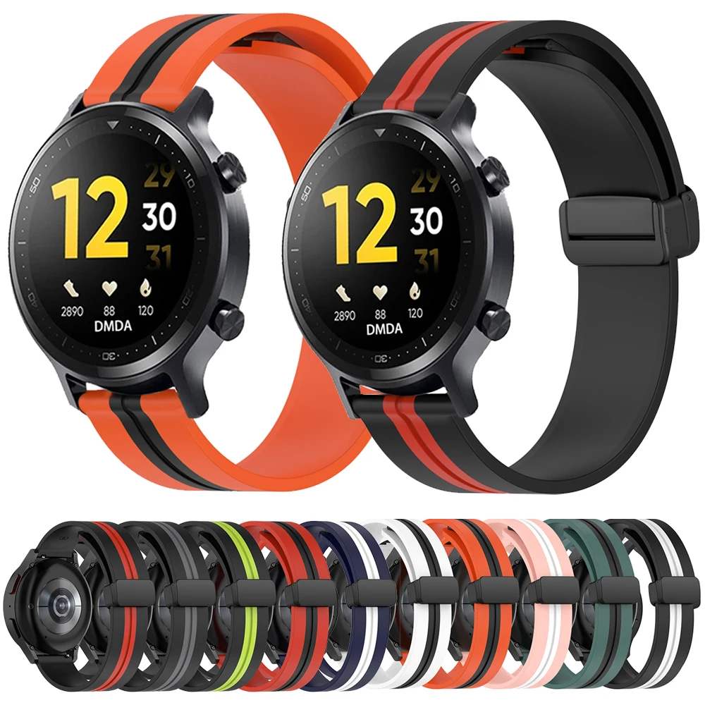 Ремешок силиконовый для часов Realme Watch S Pro спортивный браслет 2/3 с магнитной