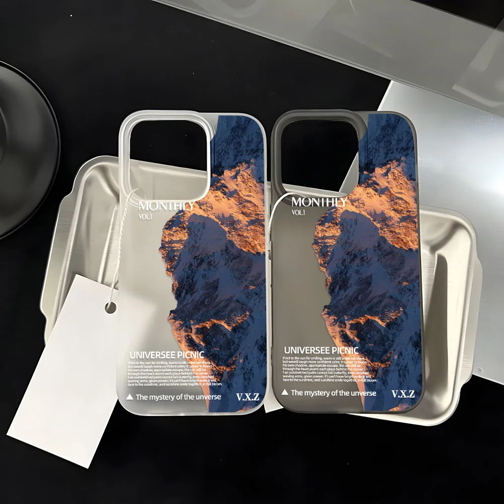 Snow Mountain Scenery Silicone Case For iPhone 11 Funda 16 Pro Max 15 14 Plus 13 13Pro 12 Mini Shockproof Phone