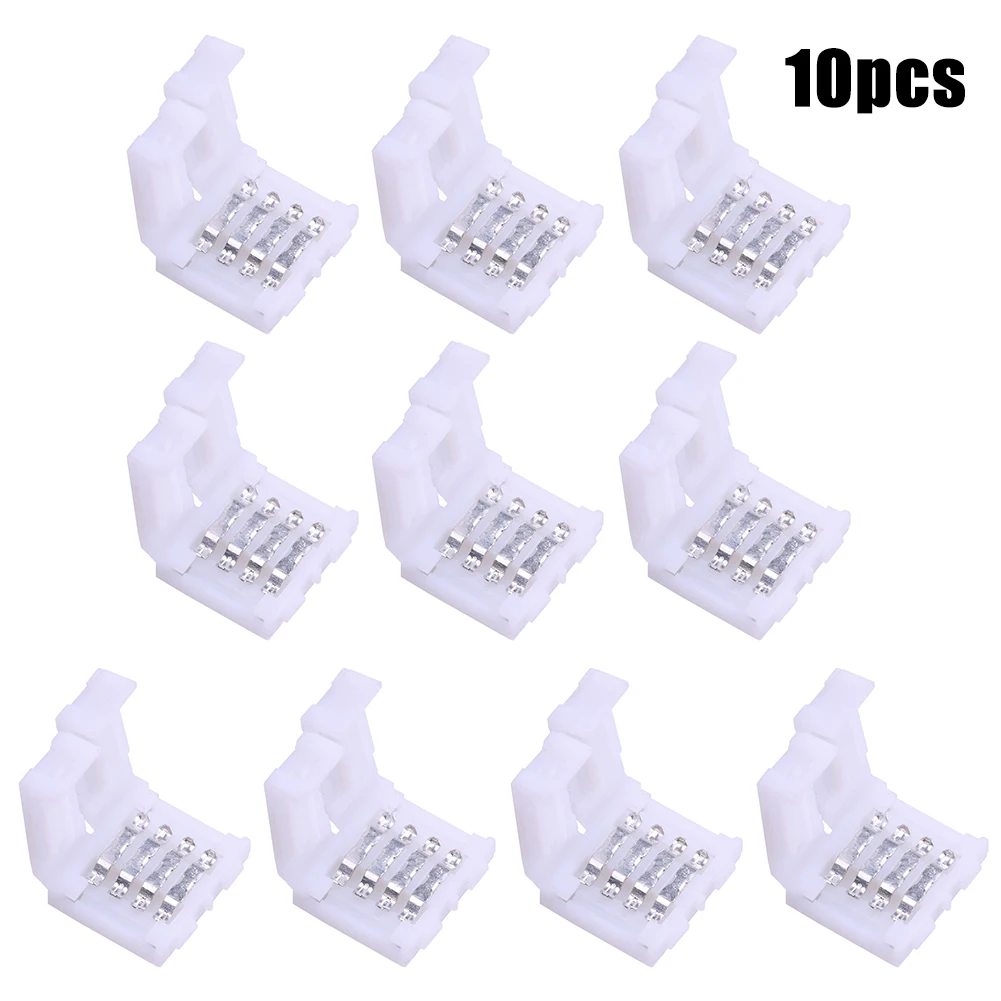 

10pcs 4Pin LED Connector Free Soldering RGB LED Light Strip Connectors L Shape 5050 RGB Strip LED Light 10mm