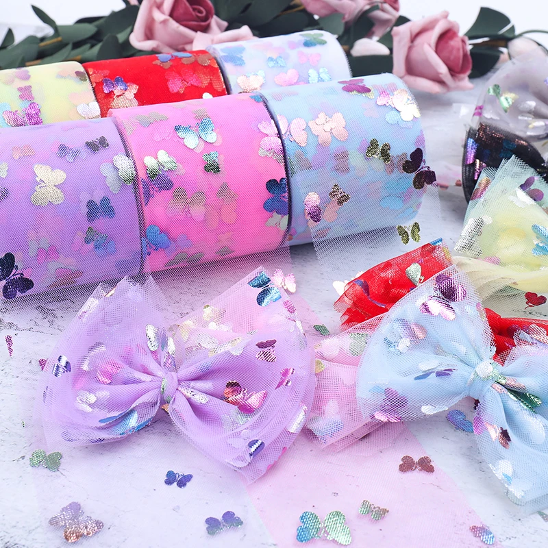 

60mm(4.5meters/roll) Organza Ribbon Wrapping Christmas Party Home DIY Gift Packaging Wedding Decoration Tapes DIY Tulle Ribbon