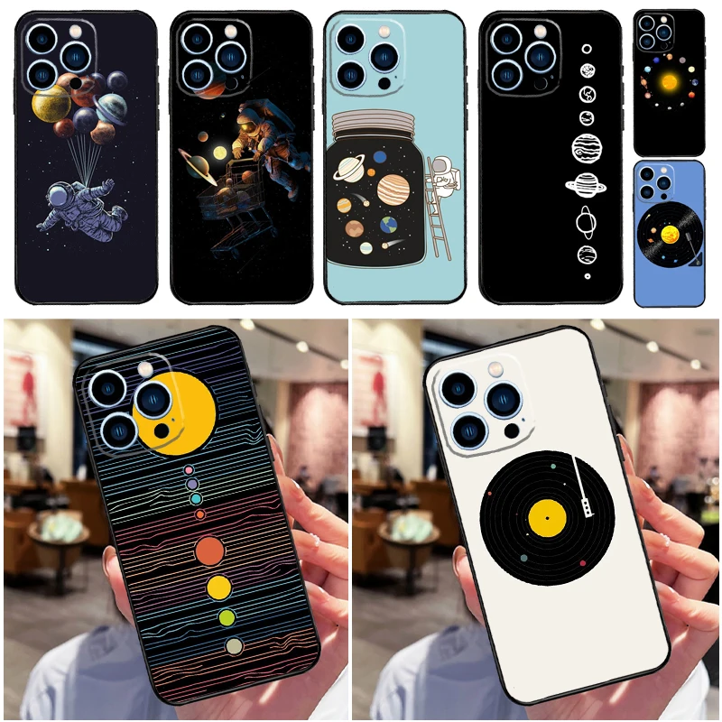 Space Planets Solar System Phone Case For iPhone 11 12 13 14 Pro Max Mini X XS Max XR 7 8 Plus SE 2020 Full Cover