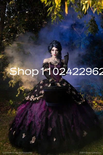 Черно-фиолетовое волшебное платье для косплея выпускного вечера мадам леота с