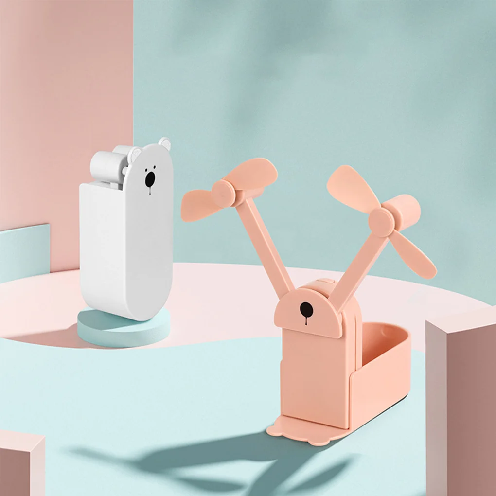 

Mini Portable Fan Handheld Foldable USB Chargeable Dual Head Strong Power Fans With Recharge Battery Summer Air Conditioner Fan