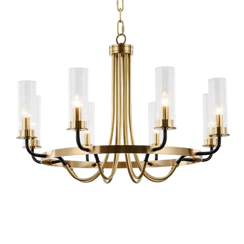 

Golden 8 Candle Bulb Chandelier Living Room Big Loft Chandelier