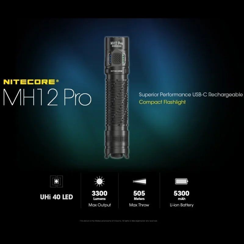 NITECORE MH12 Pro перезаряжаемый мини-светодиодный фонарик UHi 40 3300LM фонарь аварийный