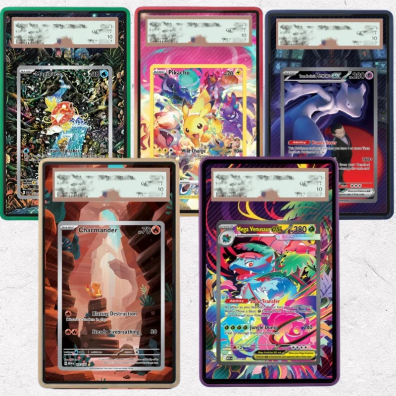 Фото Акриловый дисплей-витрина для коллекционных карточек аниме (Magikarp, Mewtwo, Charmander), подставка для демонстрации иероглифических карт, рамка для картин, аксессуар №1