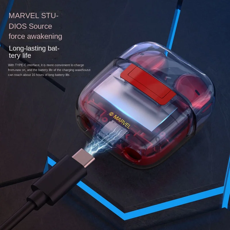 Беспроводные наушники Bluetooth Disney Marvel для спорта и электронных игр, сменные насадки для ушей, совместимые с Oppo, Apple, Vivo, Xiaomi и GM.