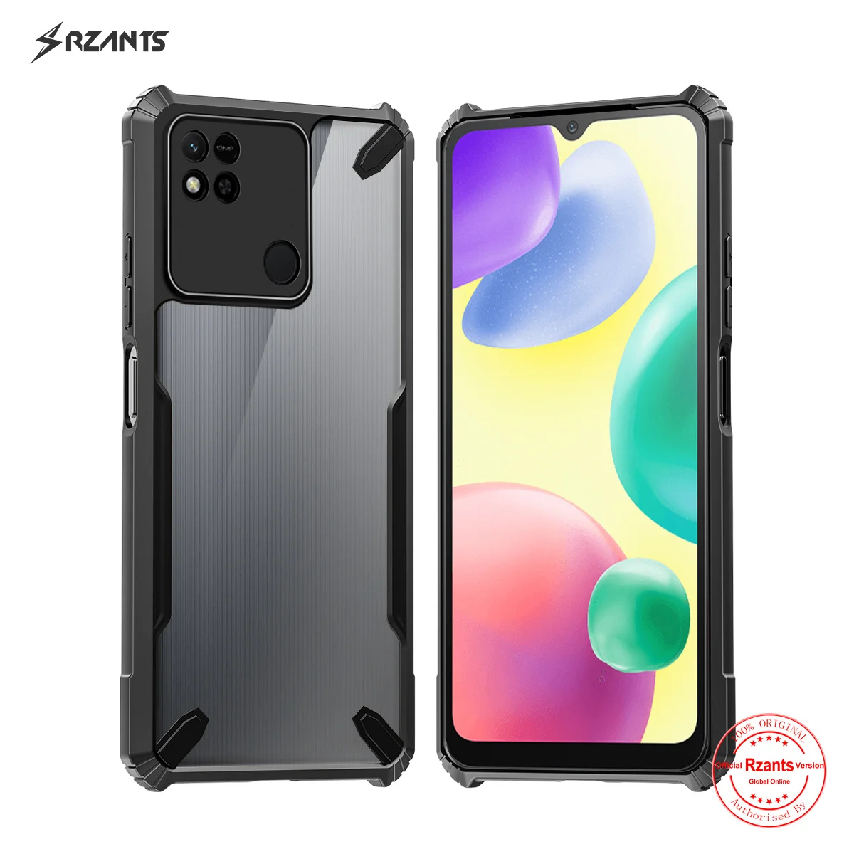 

Rzants For Xiaomi Redmi 9C Redmi 10A Clear Case [Bull] Design Cover Slim Thin Strong Protection AirBag Crystal Phone Casing