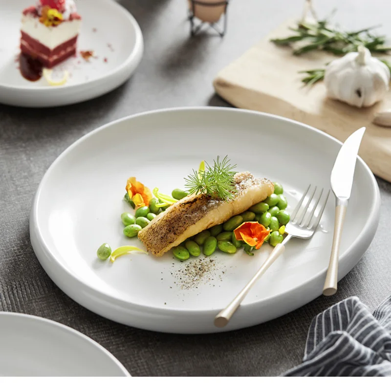 

FANCITY Special-shaped white cold dish plate high-level ceremony sense dish plate cold dish mood dish plate hotel club commerci