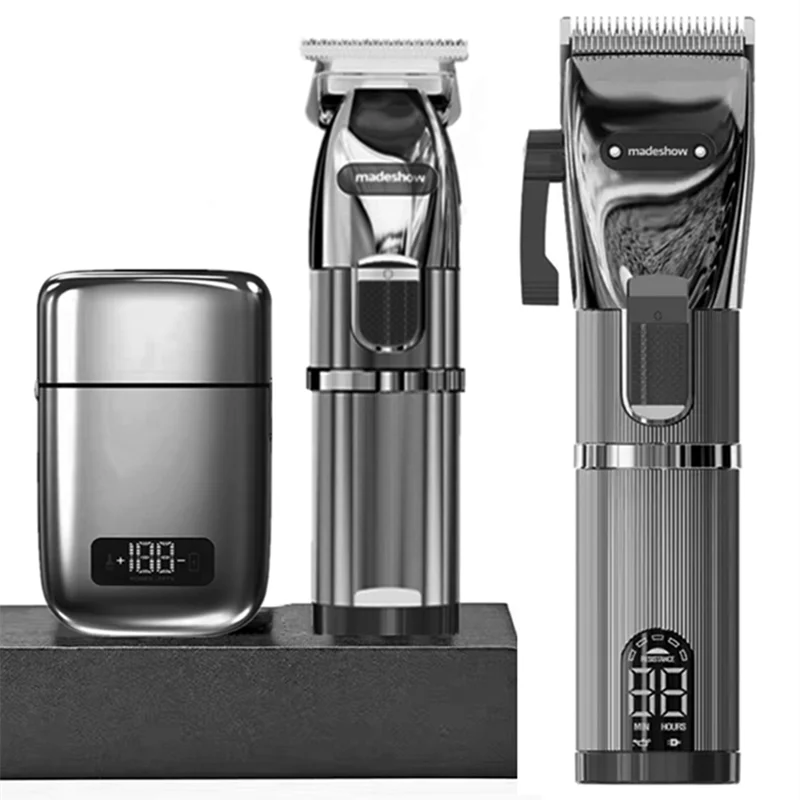 

madeshow m5f hair clipper,Professional men hair clipper，Cordless Barber,0 cutter head carving Barber，Adjustable Barber，7000 rpm