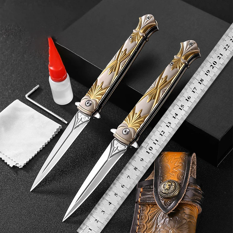 

Cool Outdoor Mini Folding Knife High Hardness Self Defense, Essential For Camping And Mountaineering, Multipurpose Portable Knif