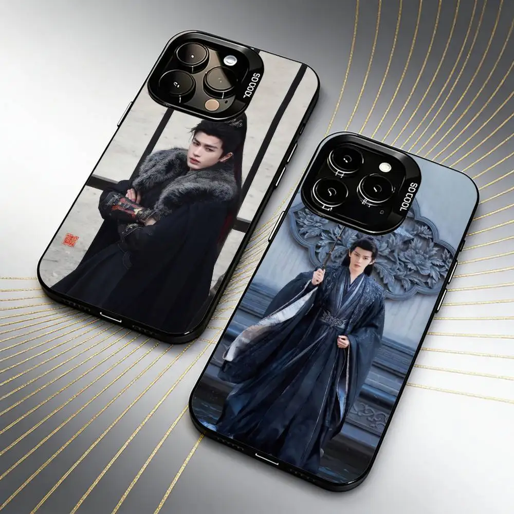 Фото Чехол для телефона Linghe Z-ZHANG в стиле древних костюмов для iPhone 16 17 15 14 12 13 Pro Max, черный матовый противоударный чехол-накладка №1