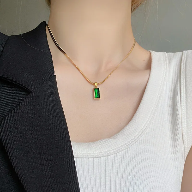 

Женское винтажное ожерелье с кулоном из циркония, нержавеющая сталь