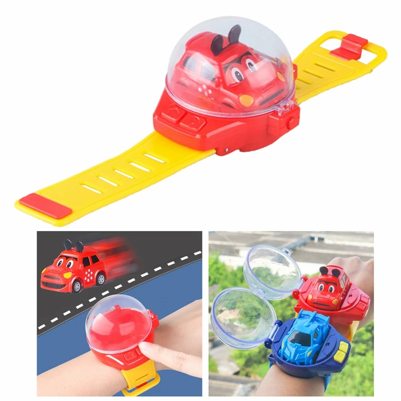 

2 in 1 Mini Watch Control Car Cute RC Car Accompany w/ Infrared Sensing Watch Cartoon RC Small Car Toy for Kids Birthday Gift
