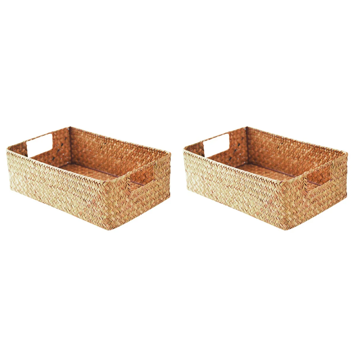 

Storage Basket Baskets Woven Boxseaweed Binpaper Home Sundries Organizer Fruit Desktop Toilet Kids Snack Bins Seagrass