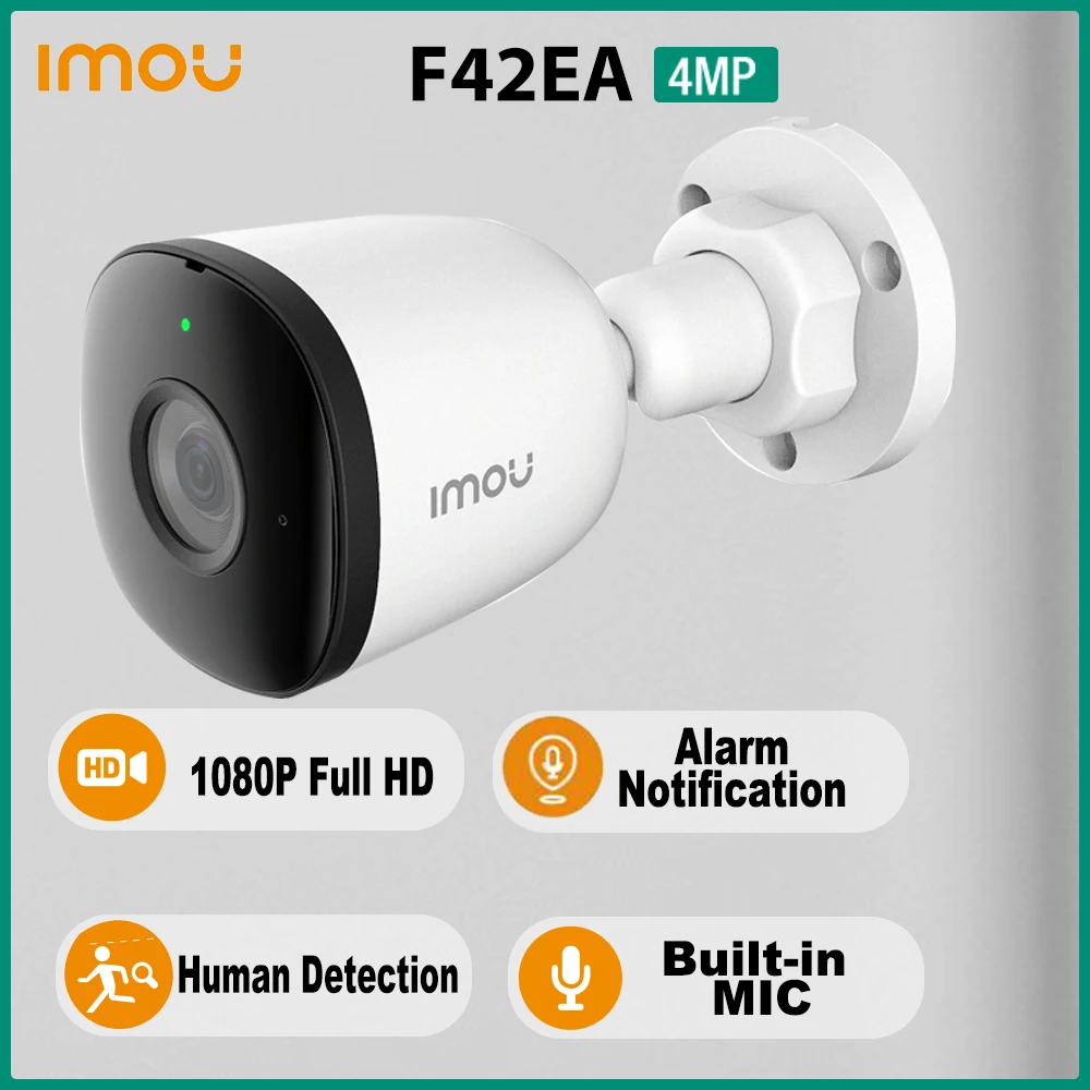 

Dahua IMOU F42EA 4MP QHD AI POE IP Camera IP67 Video IR30M Night Outdoor Camera For NVR Human Detection ONVIF Monitor Smart Home