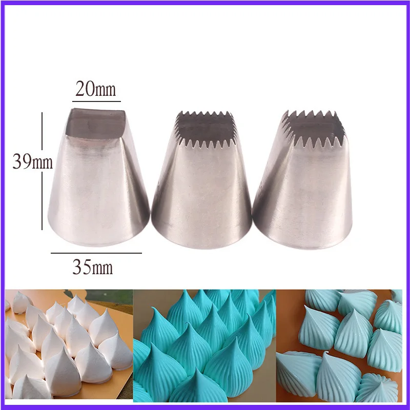 

Square Decorating Mouth 3-Piece Set Butter Cookie Stainless Steel Cake Decoration DIY Baking Tools 3PCs kitchen tools