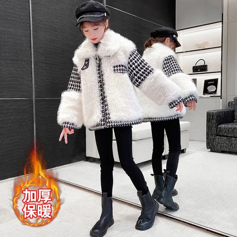 

Children's Imitation Fur Coat Autumn Winter Coat Casual Warm Top 2022 Autumn Winter Youth Girls Loose Mink Fleece Thick Coat