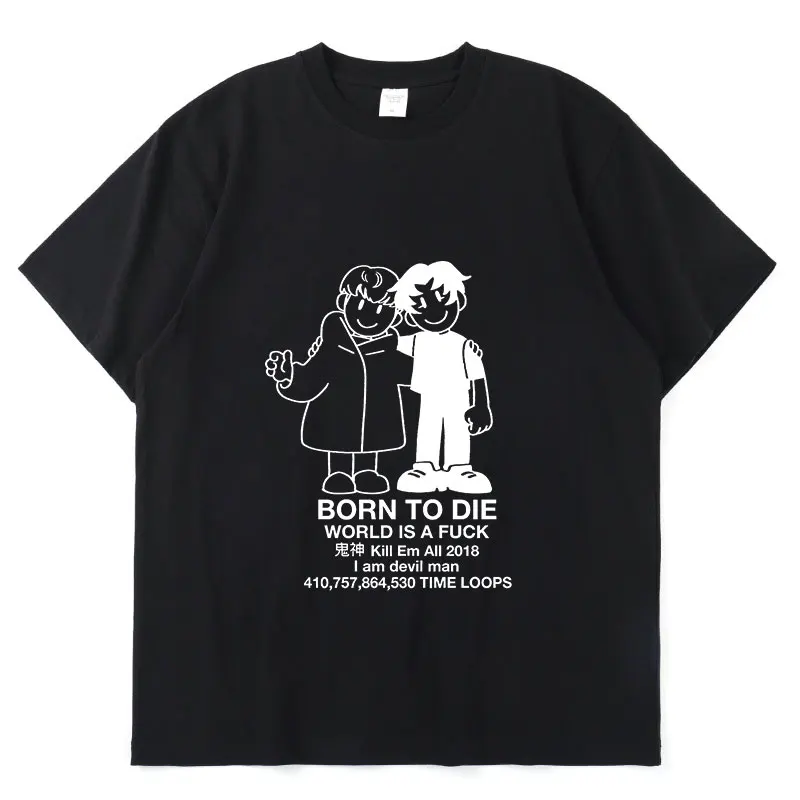 

Новинка 2022, модная простая летняя футболка I Am Devilman Crybaby с принтом и короткими рукавами, тонкая хлопковая Свободная Повседневная футболка дл...