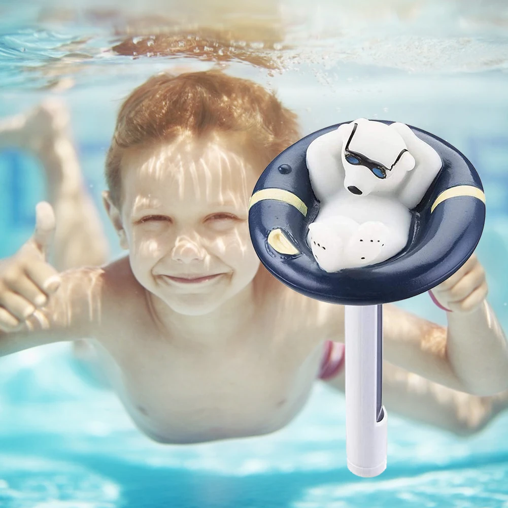 

Термометр для спа-ванны, аквариума, бассейна, симпатичный полярный медведь, плавающий термометр для бассейна, измеритель температуры воды