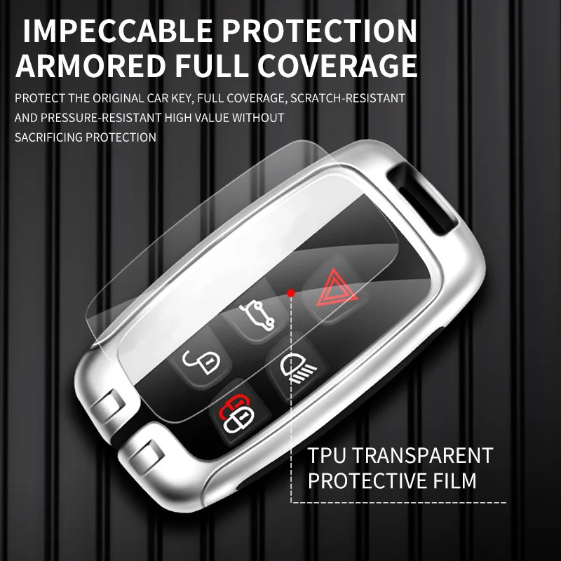 

Zinc Alloy+Leather Car Intelligent Remote Control 5/Button Key Bag Case Cover Shell For Jaguar XE XJ XJL XF Retrofit Accessories