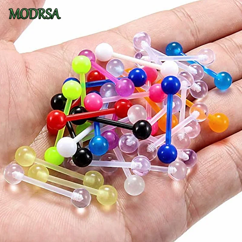 Набор акриловых колец для пирсинга языка MODRSA набор из 10/20/30 штук 14 г прокола