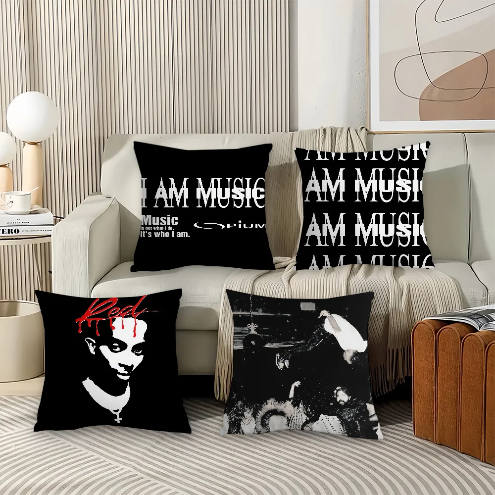 Фото Наволочка для подушки с изображением рэпера P-Playboi C-Carti I AM Music, офисные подушки, подходящие для дивана, автомобиля, спальни, декоративный чехол для подушки №4