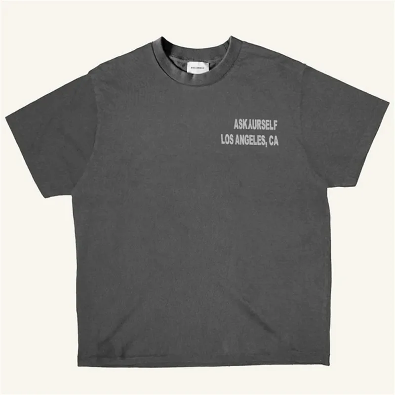 Футболка ASKYURSELF разных цветов для мужчин и женщин свободная черная футболка с