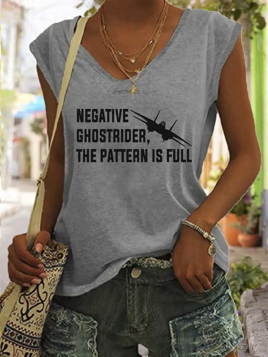 

Women's Top Gun Negative Ghostrider The Pattern Is Full V-Neck Tank Top