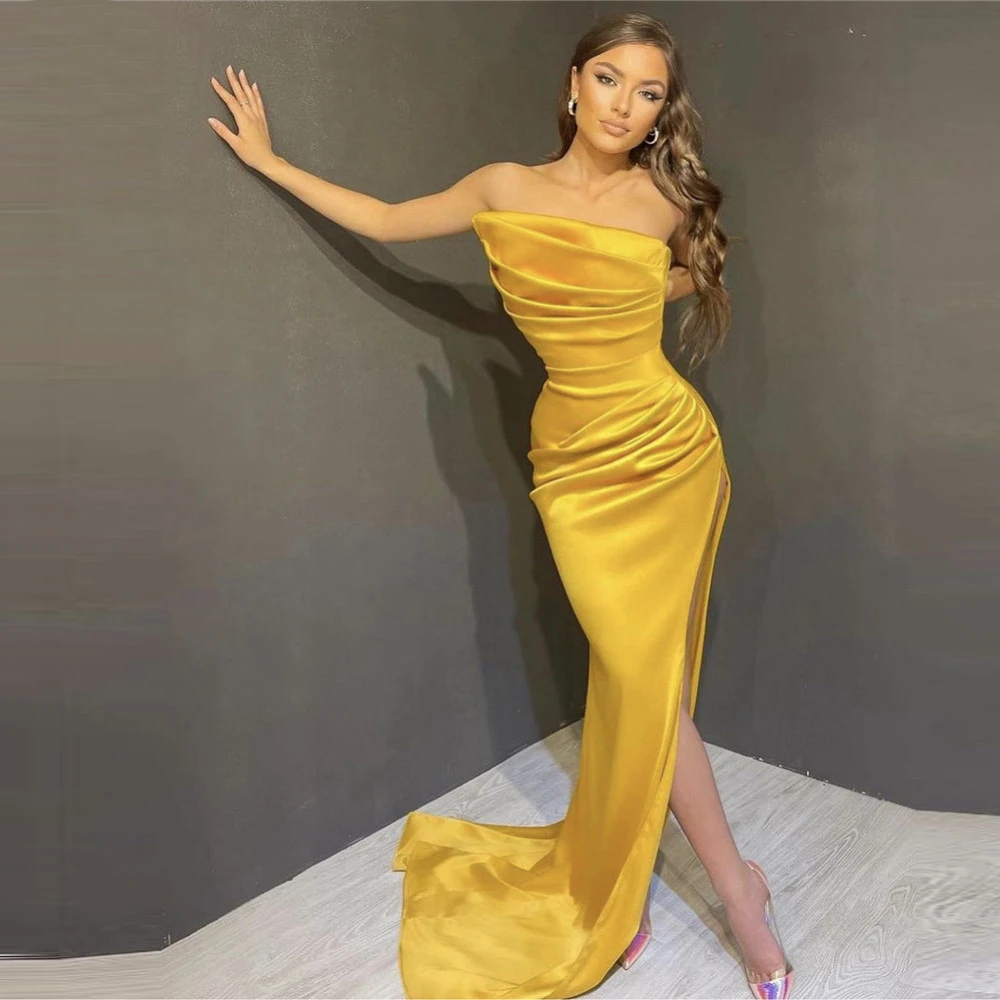 

Шифоновое вечернее платье-Русалка на бретелях, с V-образным вырезом