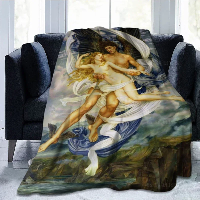 Фланелевое Одеяло Boreas And Oreithyia Lady Charlotte с изображением сказочной девушки для
