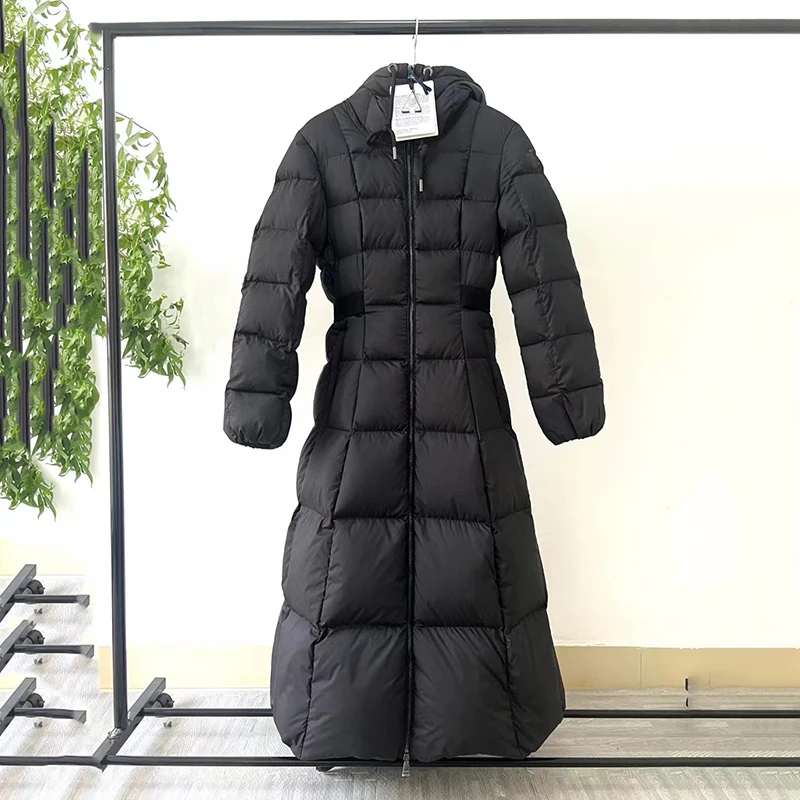 

Теплое пальто с белым гусиным пухом, Высококачественная Женская куртка, новинка 2023, зимнее длинное пуховое пальто, модное приталенное пальто y2k