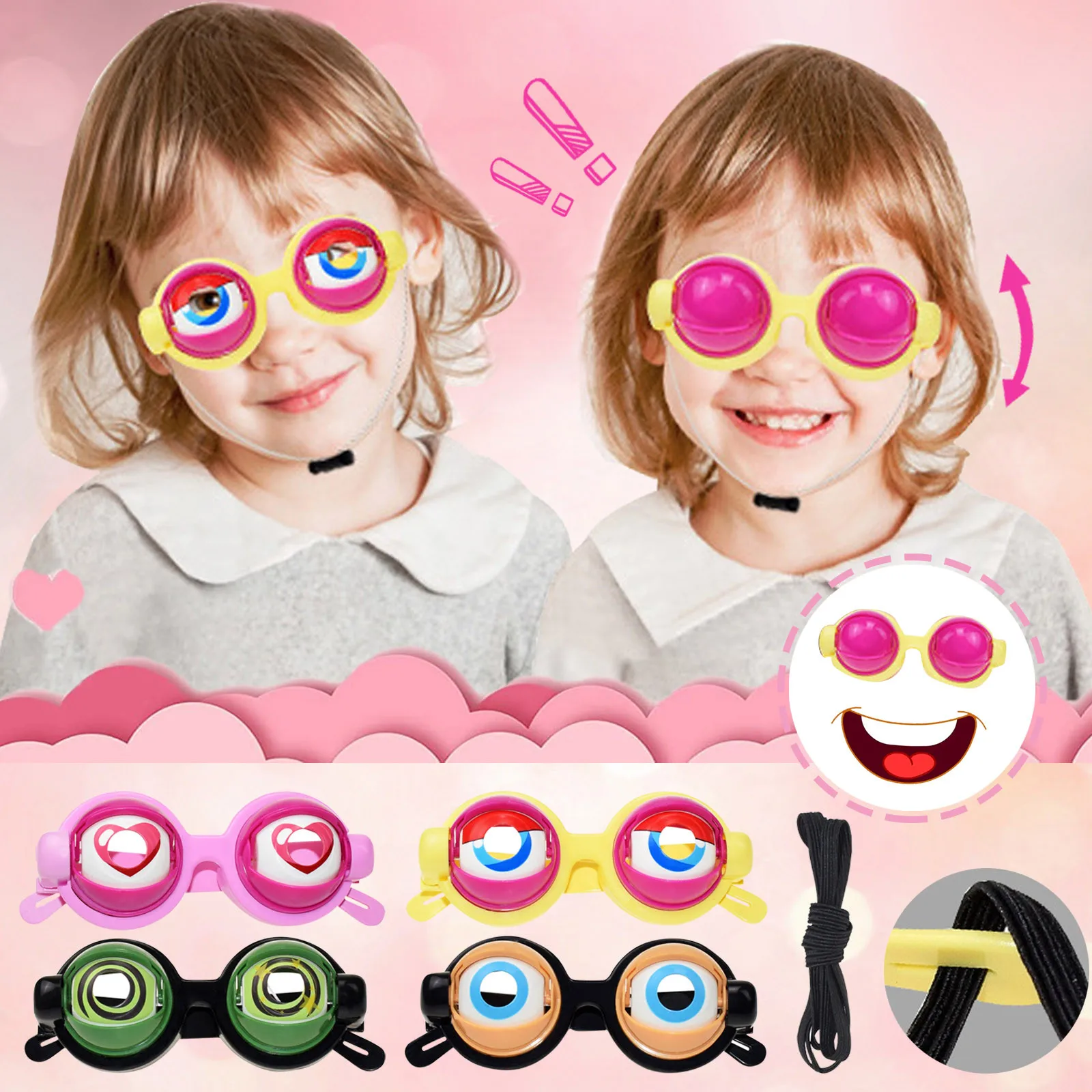 

Crazy Eyes Creative Kids Party Favor Funny Pranks Glasses Novelty Glasses Toys Party Accessories Children Birthday Gifts #50