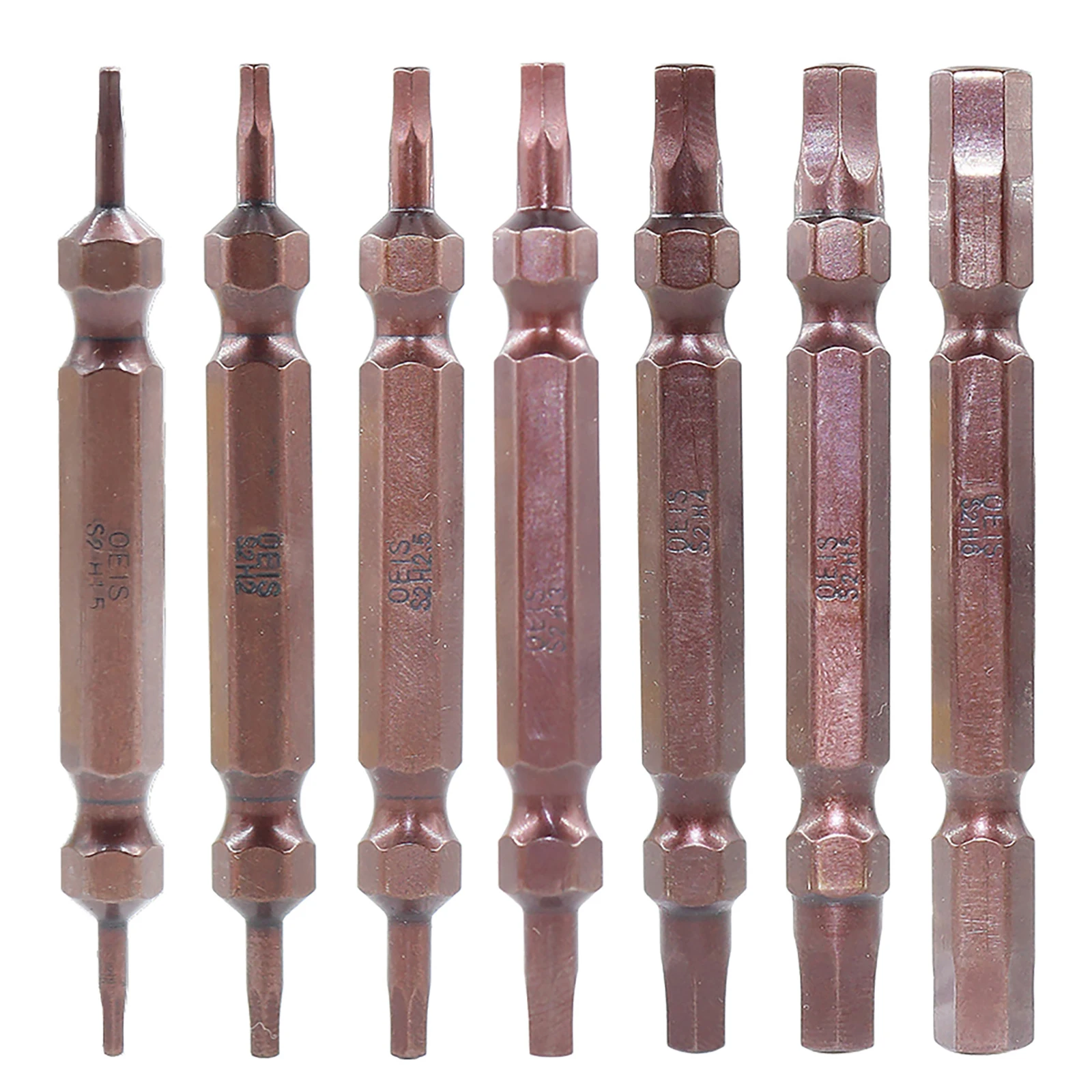 

7Pcs/Set 1/4 Inch Hex Screwdriver Bits Set 65/100/150mm Hex Shank S2 Magnetic Double End Electric Driver Bit Tools H1.5-H8