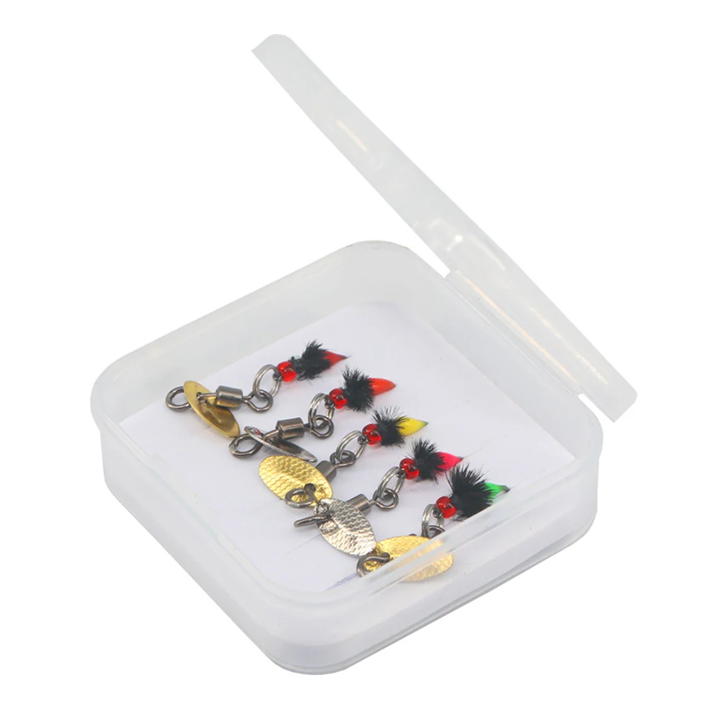 

Fish Bladed Inline Spinner Fishing Lure Fly Tying Poisonous Mosquito Hook Fishing Group Micro-Sequin Sequins Spinning Fly Set