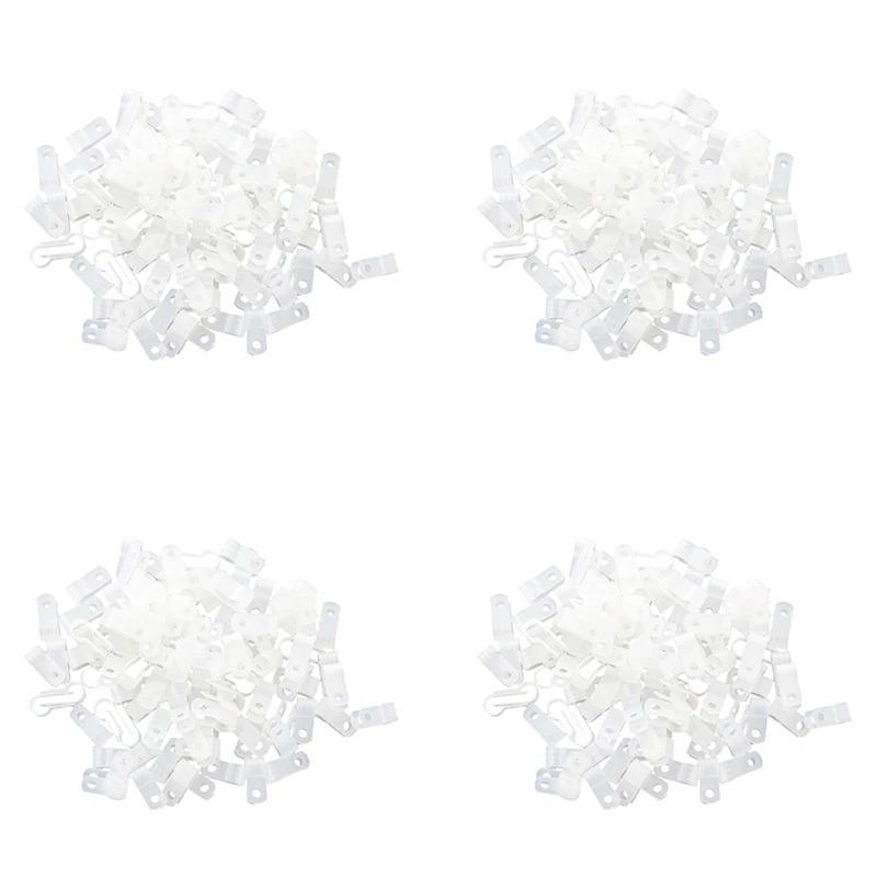 

400 Pcs White Nylon Cable Clamp Organizer