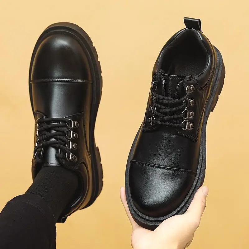 

Мужские деловые кожаные туфли, черные повседневные туфли на мягкой подошве, в британском стиле, для осени, 2023