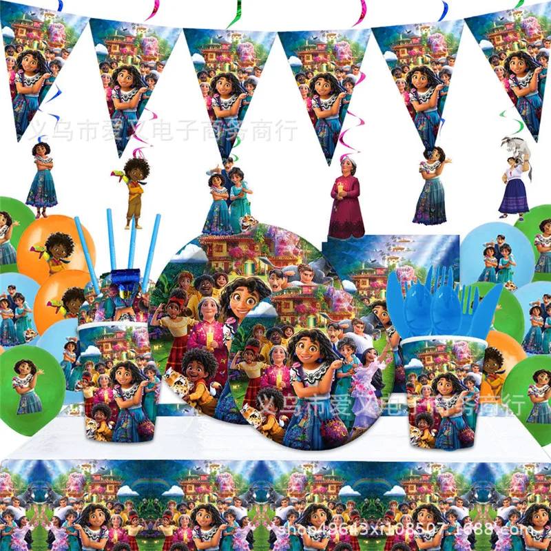 

Encanto Theme Kids Birthday Plates Cups Napkins Party Decoration Set Party Supplies Baby Birthday Event Party Supplies