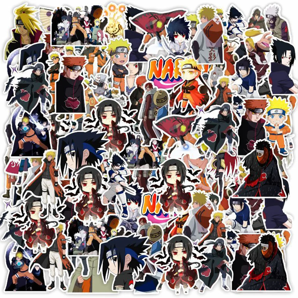10/30/63pcs NARUTO Uchiha Sasuke Stickers Waterproof Uzumaki Naruto Decal Laptop  Stationery Notebook Car Bike Sticker for Kids