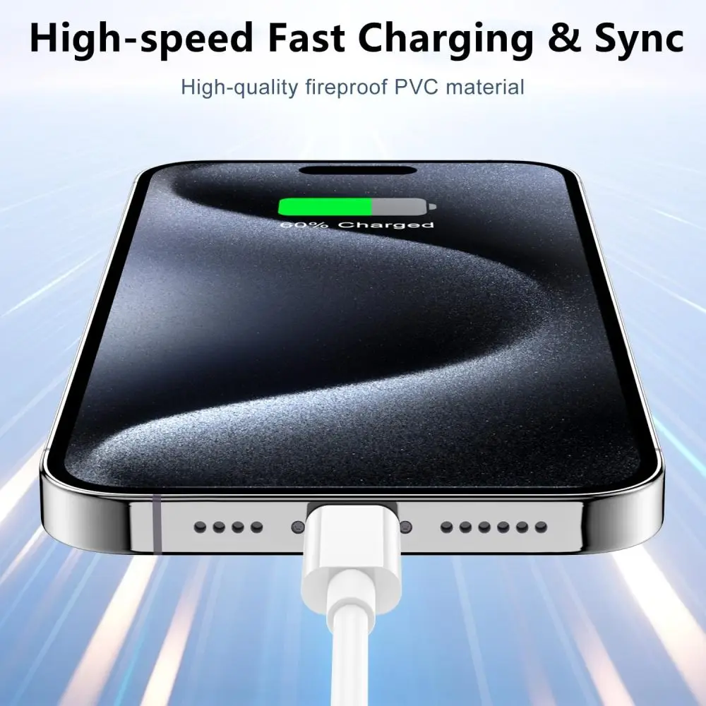Кабель для быстрой зарядки USB Type-C 60 Вт длина 1 м/2 метра