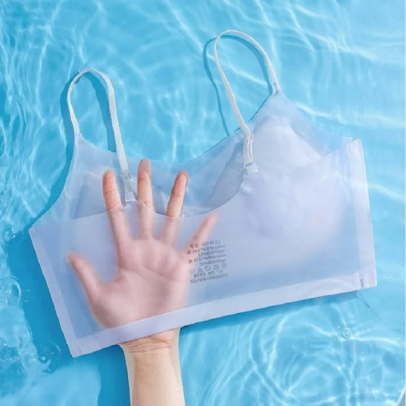 Ультратонкий Мягкий Бюстгальтер Без Косточек Из Ледяного Шелка