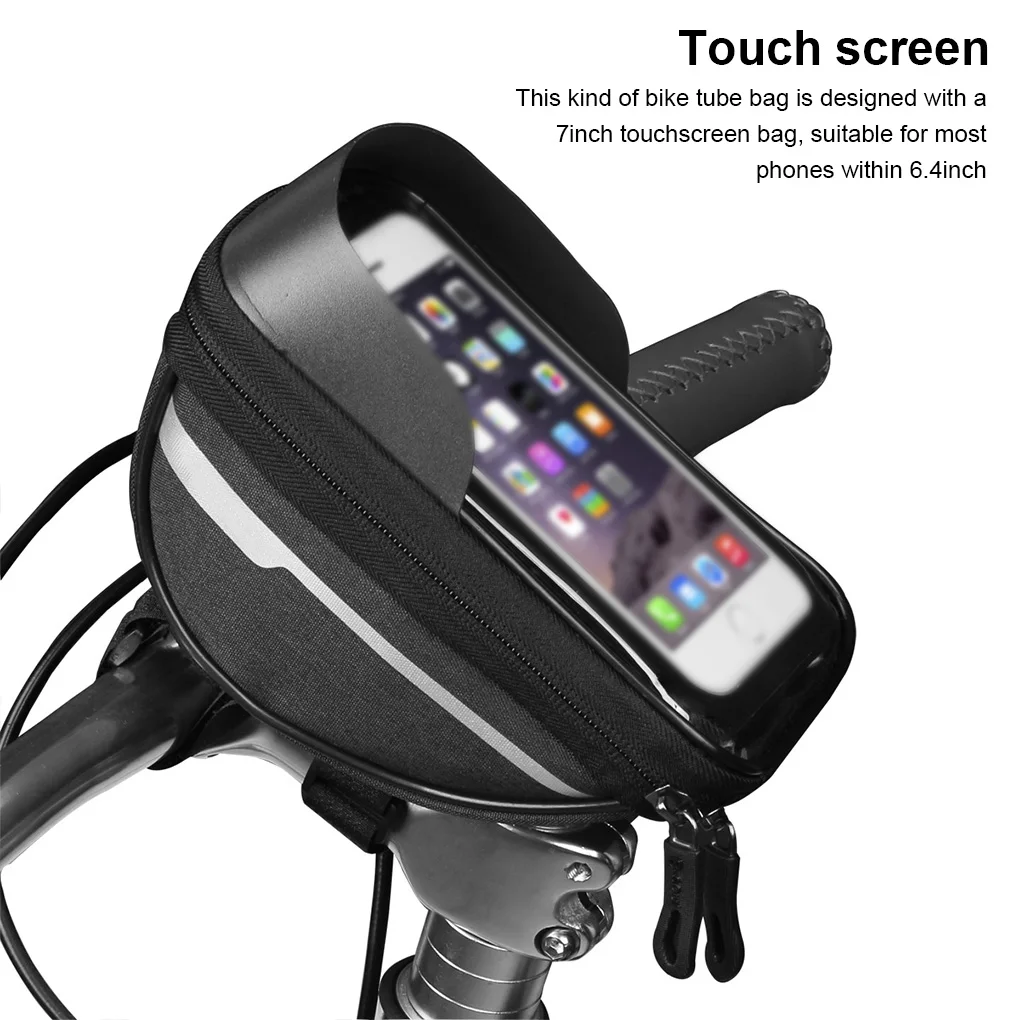 

Bicycle Touch Screen Bag Front Top Handlebar Storage Bike Mobile Phone Case Removable Hands-free Pouch Holder Accessory