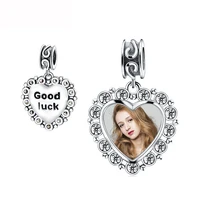 new 925 sterling silver photo beads heart pendant charms fit european bracelet for women girlfriend fine jewelry mother day gift
