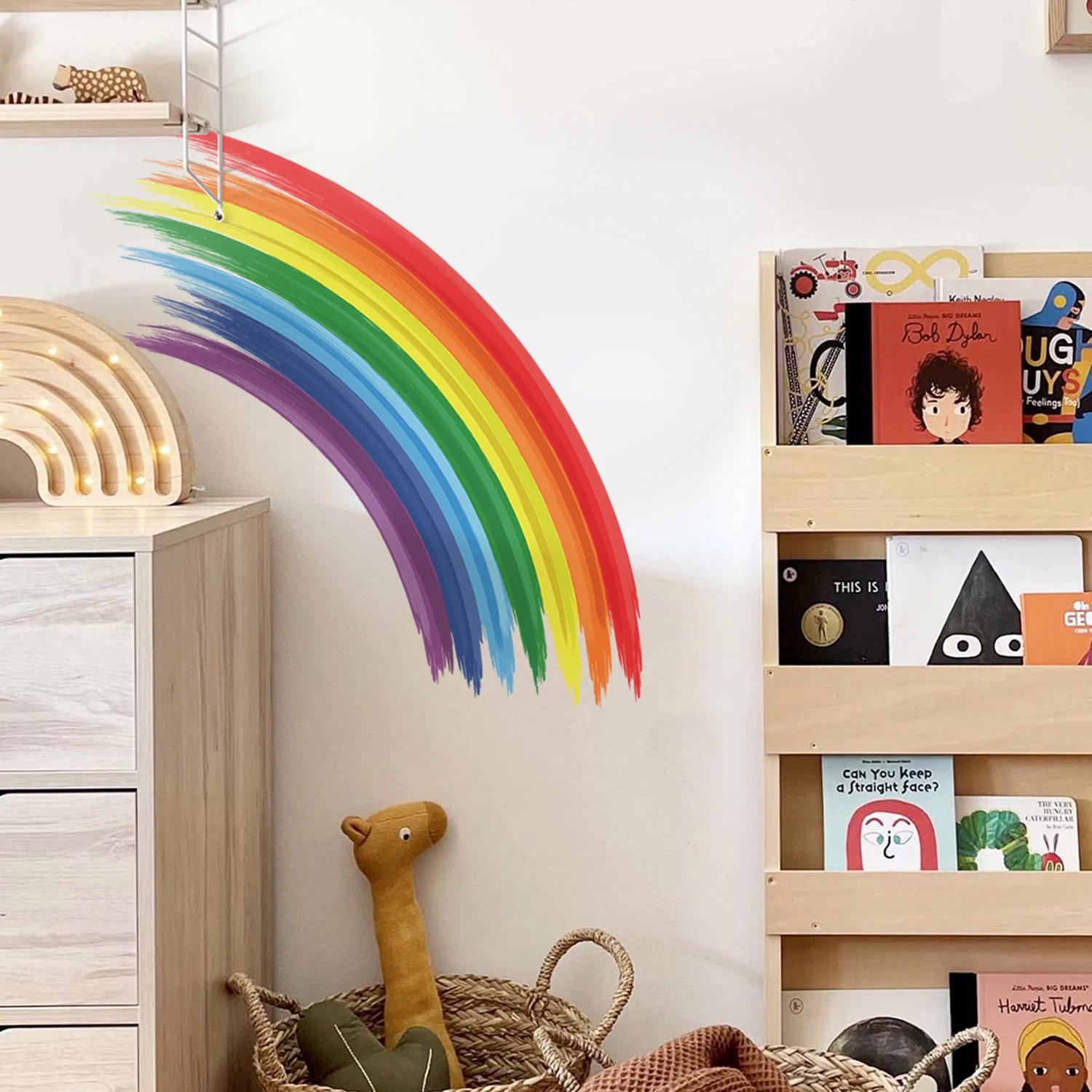 

Cartoon Vigor Rainbow Wall Sticker For Baby Room Decals Rainbow Polka Dots Vivid Nursery Wallpaper Interioe Decor Mural Art