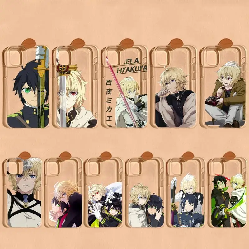 

Anime Seraph of the end Mikaela Hyakuya Phone Case For iPhone 13 14 Pro Max XS XR 12 11 Pro 13 Mini 6 7 8 Plus Clear Back Cover