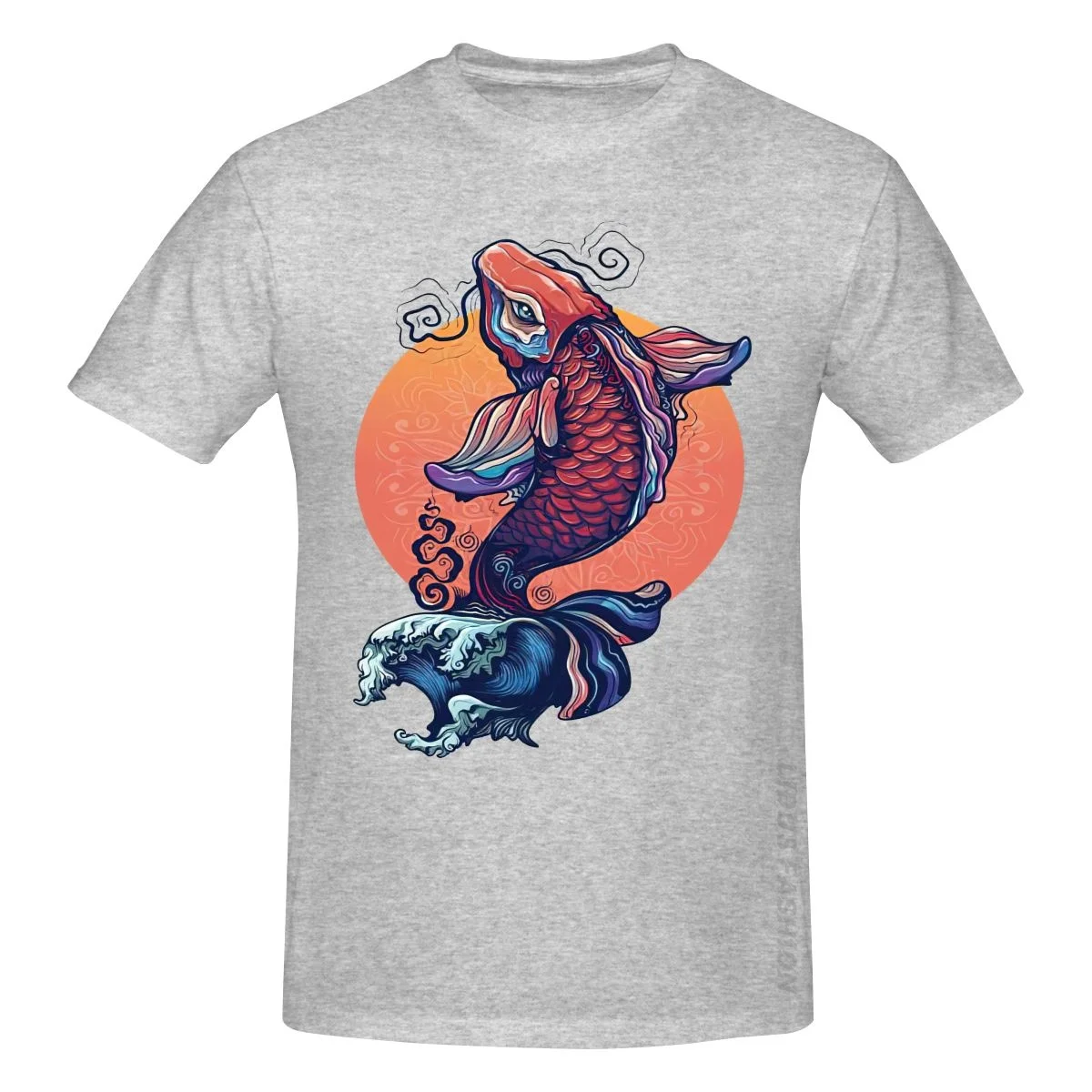 

Japanese Harajuku Tshirt Koi Fish Wave T Shirt Clothing Graphics Tshirt Short Sleeve Sweatshirt undershirt Unisex T-shirt Tee