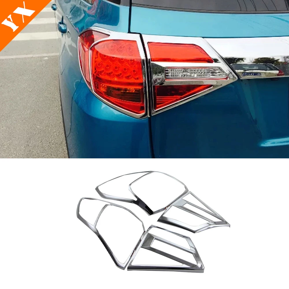 Full Set Chrome Car Exterior Headlight Trim Front Rear Fog Light Cover Side Handle Side Mirror Cover For Suzuki Vitara 2015-2021 3